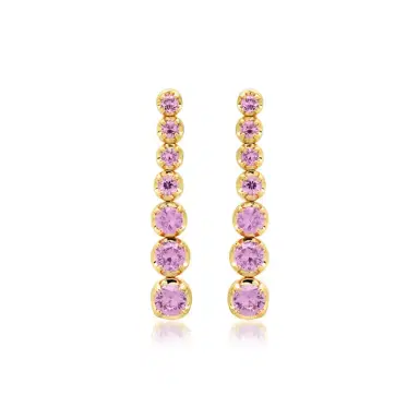 Jennifer Meyer Graduated Pink Sapphire Tennis Studs | Thumbnail 1 Jennifer Meyer Graduated Pink Sapphire Tennis Studs | Thumbnail 1
