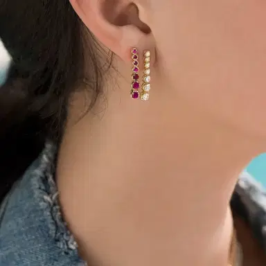 Jennifer Meyer Graduated Ruby Tennis Studs | Thumbnail 4
