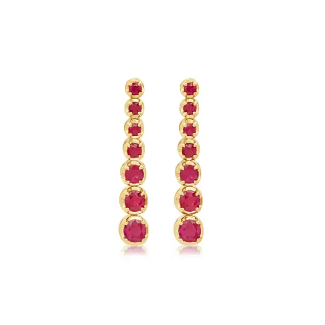 Jennifer Meyer Graduated Ruby Tennis Studs