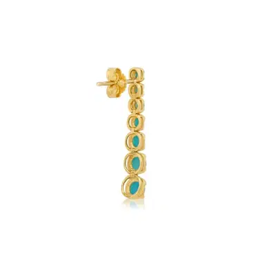 Jennifer Meyer Graduated Turquoise Tennis Studs | Thumbnail 3 Jennifer Meyer Graduated Turquoise Tennis Studs | Thumbnail 3