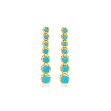 Jennifer Meyer Graduated Turquoise Tennis Studs | Thumbnail 1 Jennifer Meyer Graduated Turquoise Tennis Studs | Thumbnail 1
