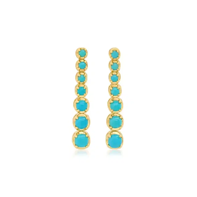 Jennifer Meyer Graduated Turquoise Tennis Studs
