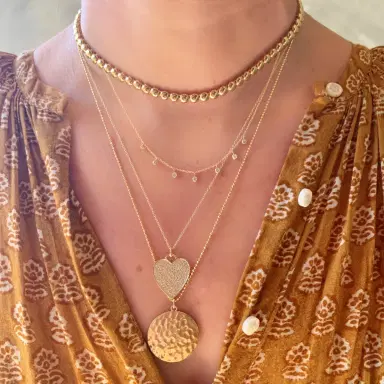 Jennifer Meyer Hammered Disc Pendant Necklace | Thumbnail 3