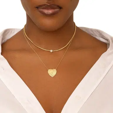 Jennifer Meyer Hammered Heart Necklace | Thumbnail 3 Jennifer Meyer Hammered Heart Necklace | Thumbnail 3