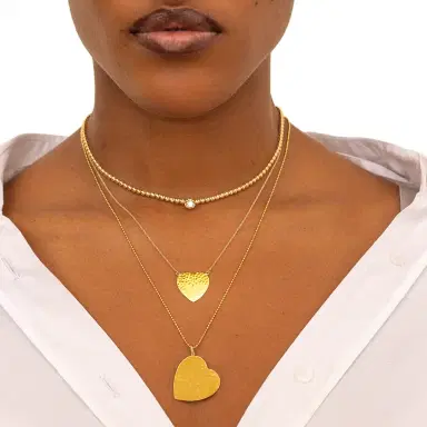 Jennifer Meyer Hammered Heart Necklace | Thumbnail 4 Jennifer Meyer Hammered Heart Necklace | Thumbnail 4