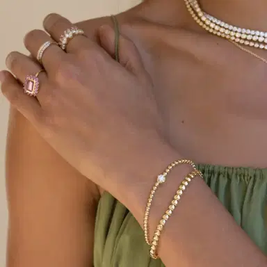 Jennifer Meyer Heart Tennis Bracelet | Thumbnail 3