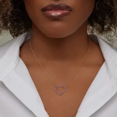 Jennifer Meyer Large Amethyst Open Heart Necklace | Thumbnail 4 Jennifer Meyer Large Amethyst Open Heart Necklace | Thumbnail 4