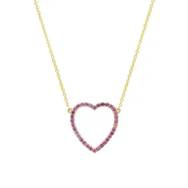 Jennifer Meyer Large Amethyst Open Heart Necklace | Thumbnail 1 Jennifer Meyer Large Amethyst Open Heart Necklace | Thumbnail 1