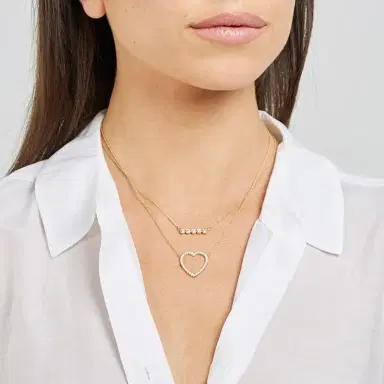 Jennifer Meyer Large Diamond Open Heart Necklace | Thumbnail 4 Jennifer Meyer Large Diamond Open Heart Necklace | Thumbnail 4