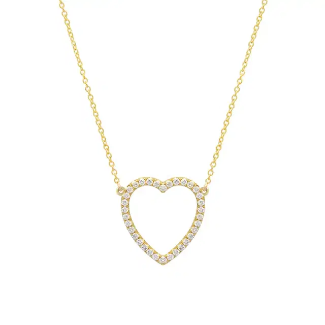 Jennifer Meyer Large Diamond Open Heart Necklace