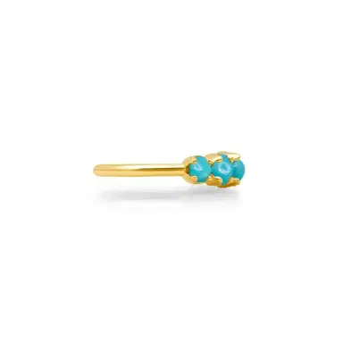 Jennifer Meyer Large Graduated Turquoise Ring | Thumbnail 4 Jennifer Meyer Large Graduated Turquoise Ring | Thumbnail 4