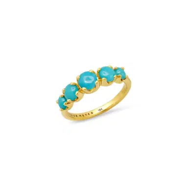Jennifer Meyer Large Graduated Turquoise Ring | Thumbnail 1 Jennifer Meyer Large Graduated Turquoise Ring | Thumbnail 1