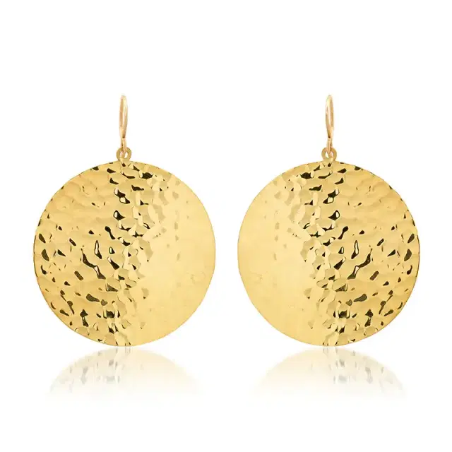 Jennifer Meyer Large Hammered Disc Earrings