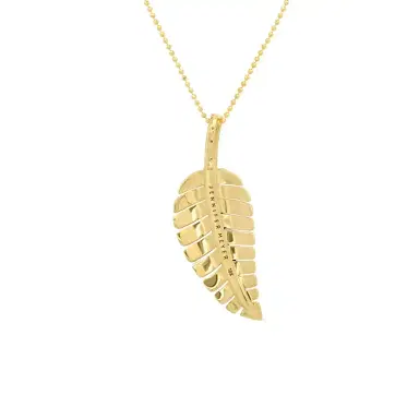Jennifer Meyer Large Leaf Necklace With Baguette-Cut Diamond Detail | Thumbnail 2 Jennifer Meyer Large Leaf Necklace With Baguette-Cut Diamond Detail | Thumbnail 2