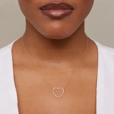 Jennifer Meyer Large Pink Sapphire Open Heart Necklace | Thumbnail 4 Jennifer Meyer Large Pink Sapphire Open Heart Necklace | Thumbnail 4