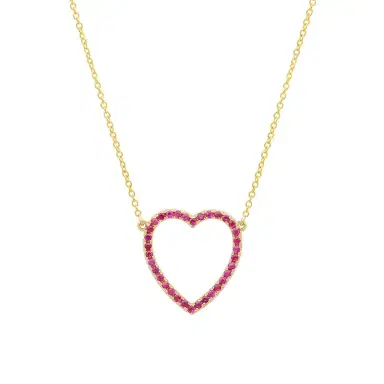 Jennifer Meyer Large Ruby Open Heart Necklace | Thumbnail 1 Jennifer Meyer Large Ruby Open Heart Necklace | Thumbnail 1