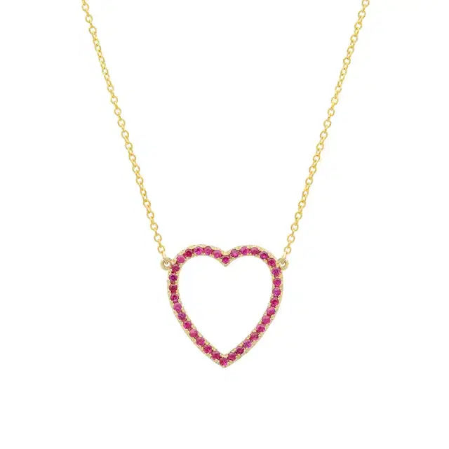 Jennifer Meyer Large Ruby Open Heart Necklace