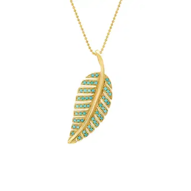 Jennifer Meyer Large Turquoise Leaf Necklace | Thumbnail 1