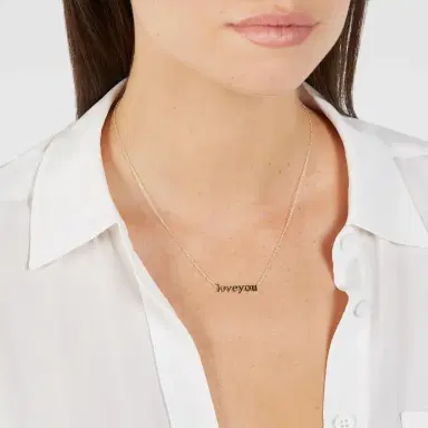 Jennifer Meyer Love You Necklace | Thumbnail 3