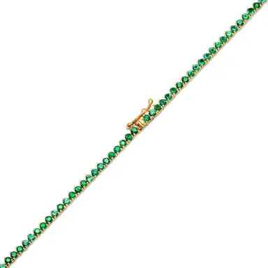 Jennifer Meyer Luxe Graduated 3-Prong Emerald Tennis Necklace | Thumbnail 2 Jennifer Meyer Luxe Graduated 3-Prong Emerald Tennis Necklace | Thumbnail 2
