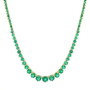 Jennifer Meyer Luxe Graduated 3-Prong Emerald Tennis Necklace | Thumbnail 1 Jennifer Meyer Luxe Graduated 3-Prong Emerald Tennis Necklace | Thumbnail 1