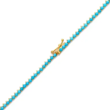 Jennifer Meyer Luxe Graduated 3-Prong Turquoise Tennis Necklace | Thumbnail 2 Jennifer Meyer Luxe Graduated 3-Prong Turquoise Tennis Necklace | Thumbnail 2