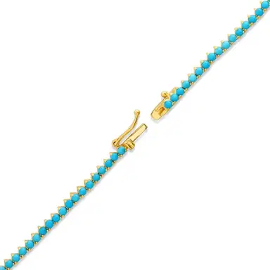 Jennifer Meyer Luxe Graduated 3-Prong Turquoise Tennis Necklace | Thumbnail 3 Jennifer Meyer Luxe Graduated 3-Prong Turquoise Tennis Necklace | Thumbnail 3