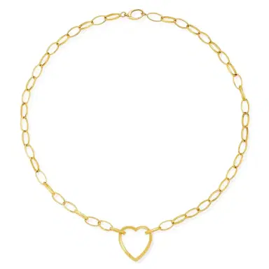 Jennifer Meyer Medium Edith Link Necklace with Large Open Heart Accent | Thumbnail 2 Jennifer Meyer Medium Edith Link Necklace with Large Open Heart Accent | Thumbnail 2