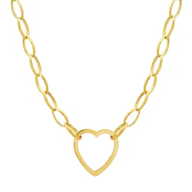 Jennifer Meyer Medium Edith Link Necklace with Large Open Heart Accent | Thumbnail 1 Jennifer Meyer Medium Edith Link Necklace with Large Open Heart Accent | Thumbnail 1