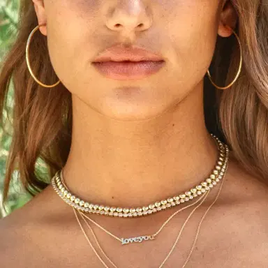Jennifer Meyer Medium Hammered Hoops | Thumbnail 4