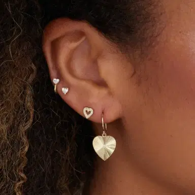 Jennifer Meyer Mini 70's Heart Drop Earrings | Thumbnail 4 Jennifer Meyer Mini 70's Heart Drop Earrings | Thumbnail 4