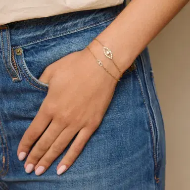 Jennifer Meyer Mini Diamond Open Evil Eye Bracelet | Thumbnail 3 Jennifer Meyer Mini Diamond Open Evil Eye Bracelet | Thumbnail 3