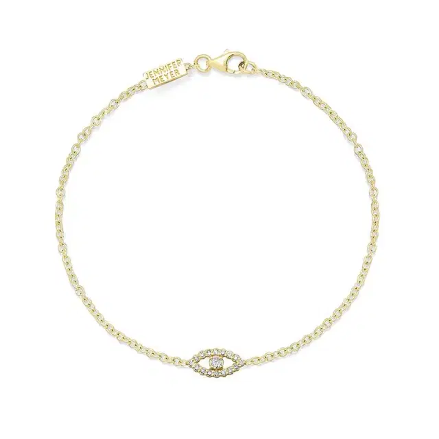 Jennifer Meyer Mini Diamond Open Evil Eye Bracelet
