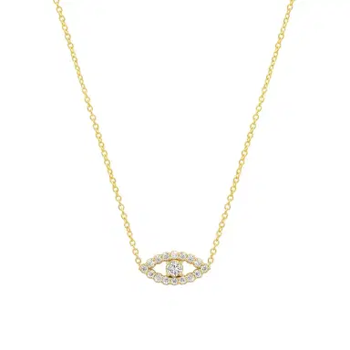 Jennifer Meyer Mini Diamond Open Evil Eye Necklace | Thumbnail 1 Jennifer Meyer Mini Diamond Open Evil Eye Necklace | Thumbnail 1