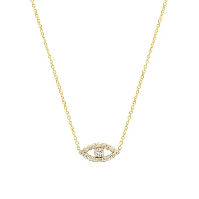 Jennifer Meyer Mini Diamond Open Evil Eye Necklace
