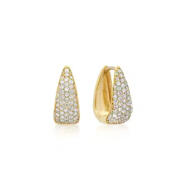 Jennifer Meyer Mini Elongated Diamond Teardrop Huggies | Thumbnail 2 Jennifer Meyer Mini Elongated Diamond Teardrop Huggies | Thumbnail 2