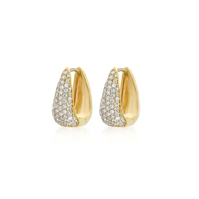 Jennifer Meyer Mini Elongated Diamond Teardrop Huggies