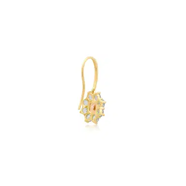 Jennifer Meyer Petite Statement Aquamarine Flower Drop Earrings with Morganite Center | Thumbnail 3