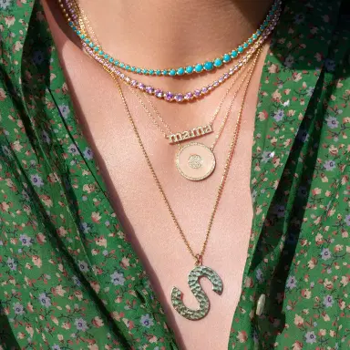 Jennifer Meyer Pink Opal and Diamond Inlay Evil Eye Necklace | Thumbnail 3 Jennifer Meyer Pink Opal and Diamond Inlay Evil Eye Necklace | Thumbnail 3