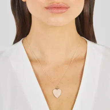 Jennifer Meyer Pink Opal Inlay Heart Necklace with Diamonds | Thumbnail 7 Jennifer Meyer Pink Opal Inlay Heart Necklace with Diamonds | Thumbnail 7