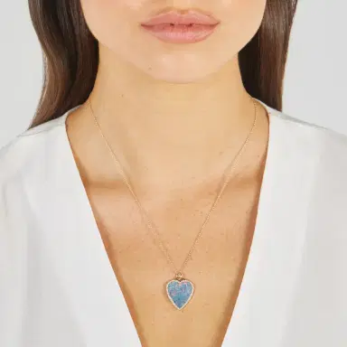 Jennifer Meyer Red Boulder Opal Inlay Heart Necklace with Diamonds | Thumbnail 6 Jennifer Meyer Red Boulder Opal Inlay Heart Necklace with Diamonds | Thumbnail 6