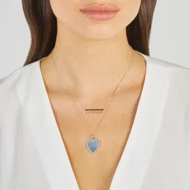 Jennifer Meyer Red Boulder Opal Inlay Heart Necklace with Diamonds | Thumbnail 7 Jennifer Meyer Red Boulder Opal Inlay Heart Necklace with Diamonds | Thumbnail 7