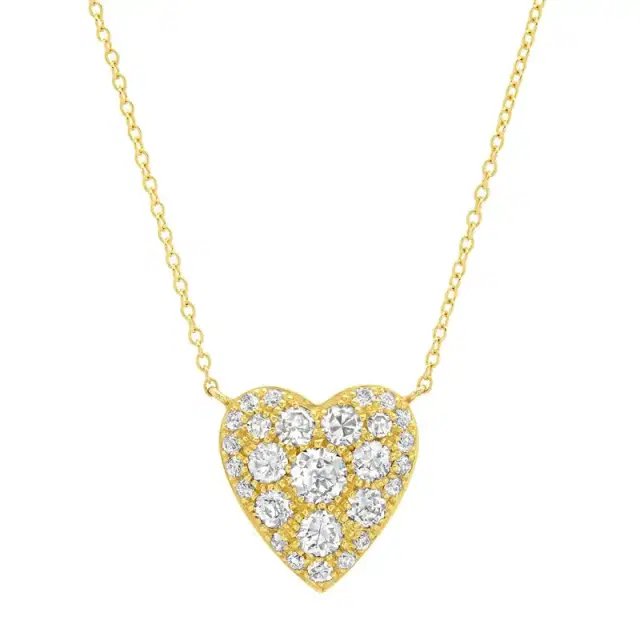 Rose-Cut Diamond Heart Necklace