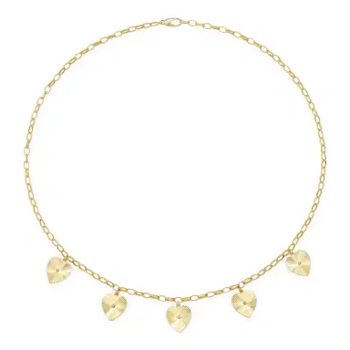 Jennifer Meyer Small Edith Link Necklace with Mini 70s Heart Accents | Thumbnail 2 Jennifer Meyer Small Edith Link Necklace with Mini 70s Heart Accents | Thumbnail 2