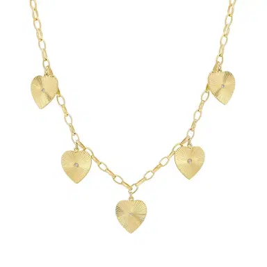 Jennifer Meyer Small Edith Link Necklace with Mini 70s Heart Accents | Thumbnail 1 Jennifer Meyer Small Edith Link Necklace with Mini 70s Heart Accents | Thumbnail 1