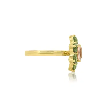 Jennifer Meyer Statement Mint Tourmaline Flower Ring With Morganite Center | Thumbnail 3