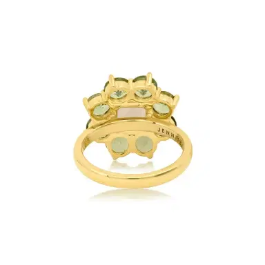 Jennifer Meyer Statement Mint Tourmaline Flower Ring With Morganite Center | Thumbnail 4