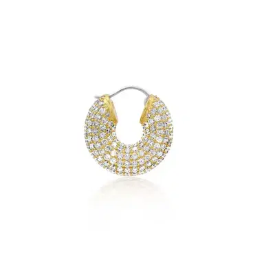 Jennifer Meyer Tubular Huggies with Diamond Pave | Thumbnail 3 Jennifer Meyer Tubular Huggies with Diamond Pave | Thumbnail 3