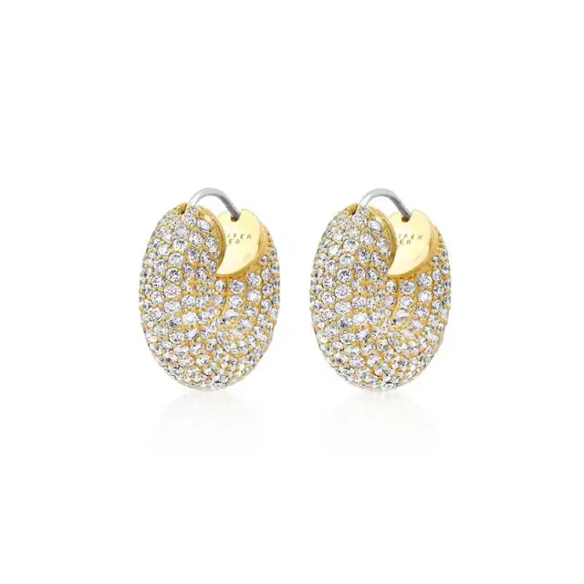 Jennifer Meyer Tubular Huggies with Diamond Pave