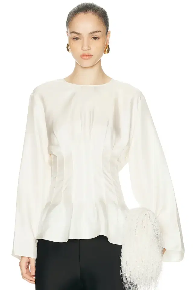 Sculptural Waisted Silk Top